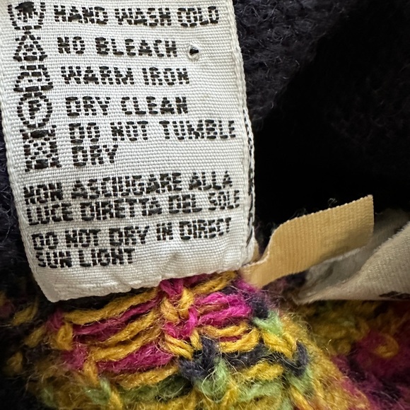 United Colors Of Benetton Small Button Up Violet Colorful Cardigan Sweater VTG - Picture 10 of 10